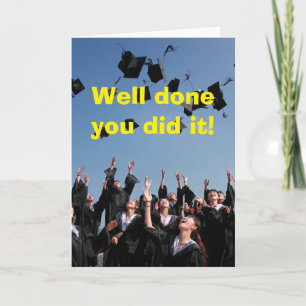Well done you did it. card