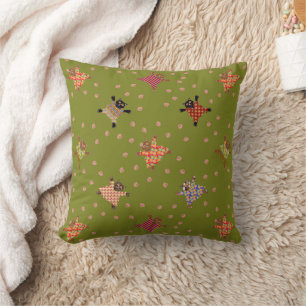 Well Dressed Cats Making Paw Prints in the Grass Cushion