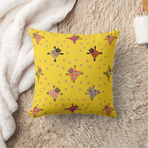 Well Dressed Cats Making Paw Prints in the Sunshin Cushion