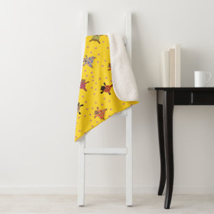 Well Dressed Cats Making Paw Prints in the Sunshin Sherpa Blanket