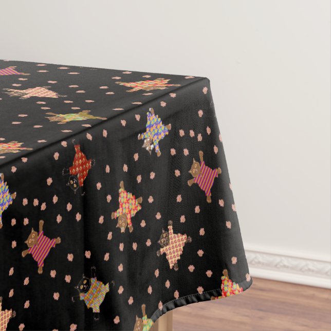 Well Dressed Cats Making Paw Trails Tablecloth (In Situ)