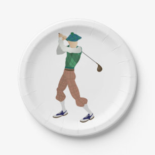 Well Dressed Golfer Paper Plate