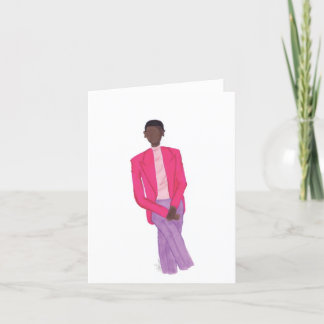 Well Dressed Men Wear Pink Thank You Card