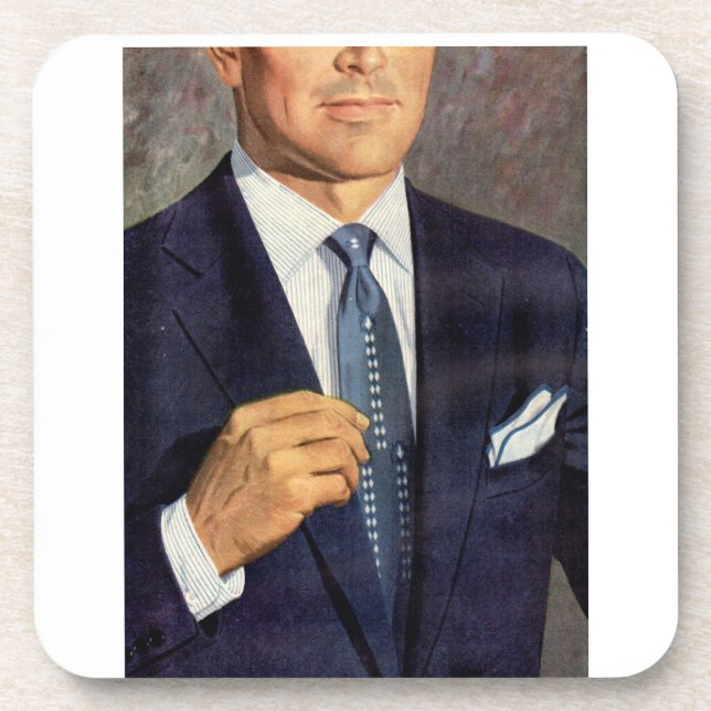 well-dressed mystery man coaster (Front)