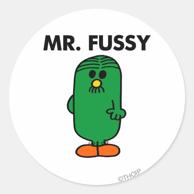 Well-Groomed Mr. Fussy Classic Round Sticker (Front)