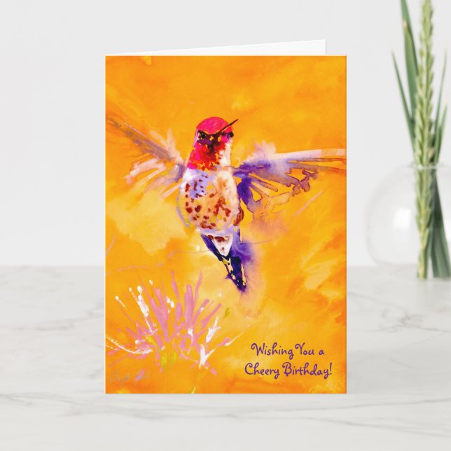 "Well Hello!" Hummingbird Print Card (Front)