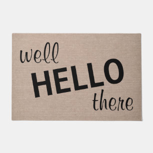Well hello there funny quote saying hipster humour doormat