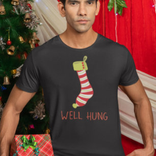 Well Hung Stocking Naughty Christmas Holiday T-Shirt