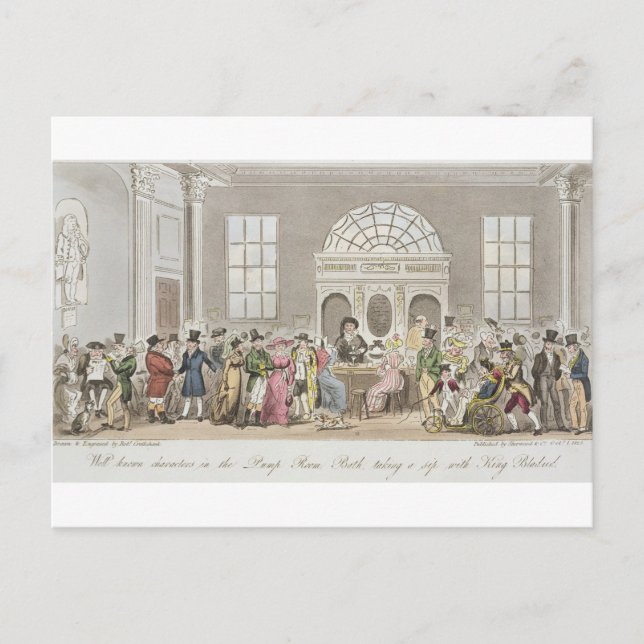 Well known Characters in the Pump Room, Bath, Taki Postcard (Front)