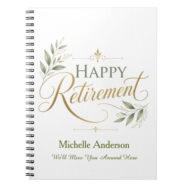 We'll Miss You Around Here Personalised Name Notebook (Front)