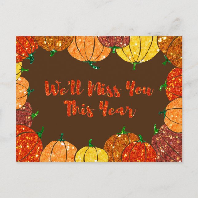 We'll Miss You Social Distancing Thanksgiving Card (Front)