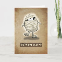 Well Preserved Old Cartoon Mummy Birthday Card