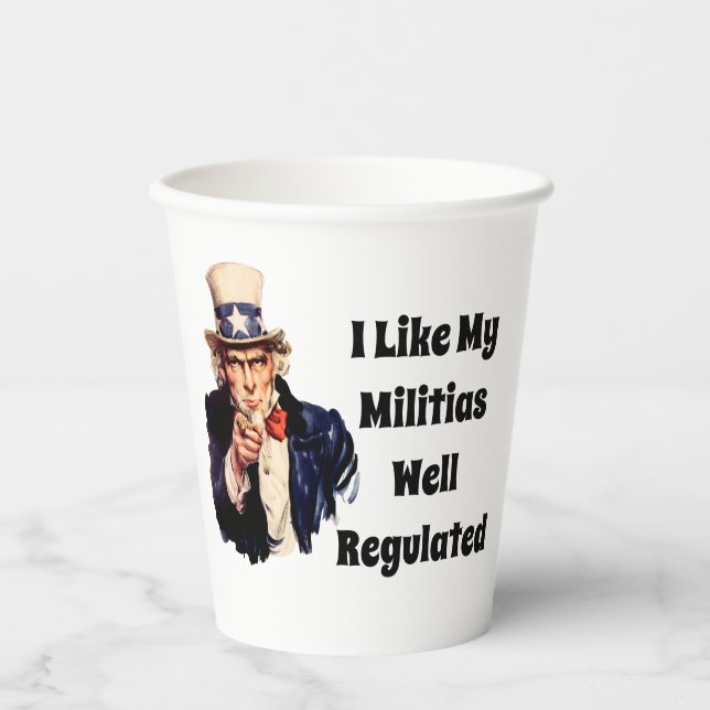 Well Regulated Militia Paper Cups (Front)