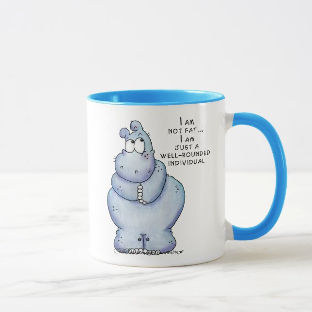 Well-Rounded Hippo-Blue Hippopotamus Mug (Right)