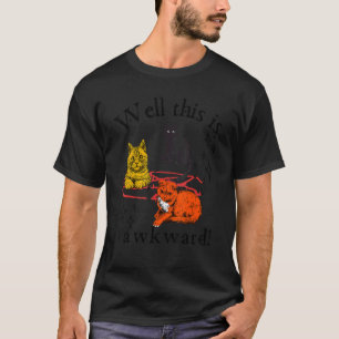 Well This Is Awkward Spooky Cat Halloween Cat Owne T-Shirt