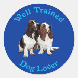 Well Trained (Basset Hound) Classic Round Sticker
