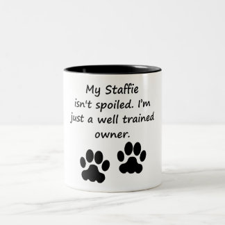 Well Trained Staffie Owner Two-Tone Coffee Mug