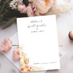 Well Wishes and Advice Card Peach, Cream Floral<br><div class="desc">This elegant well-wishes and advice card is perfect for peach and cream hues floral events. Ideal for any event, you can personalise the text for weddings receptions, showers, or graduations, adding the bride and groom names, or the bride-to-be or graduate names. It can also be used as a guestbook alternative....</div>