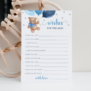 Well Wishes for the Baby Shower Teddy Bear Card