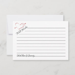 Well Wishes Wedding Pierced Hearts "Jar Cards" Advice Card