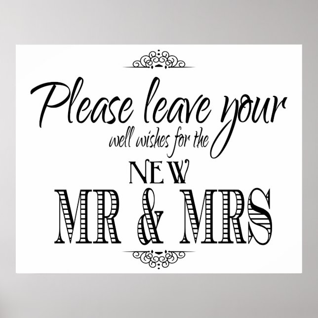 Well Wishes wedding sign (Front)