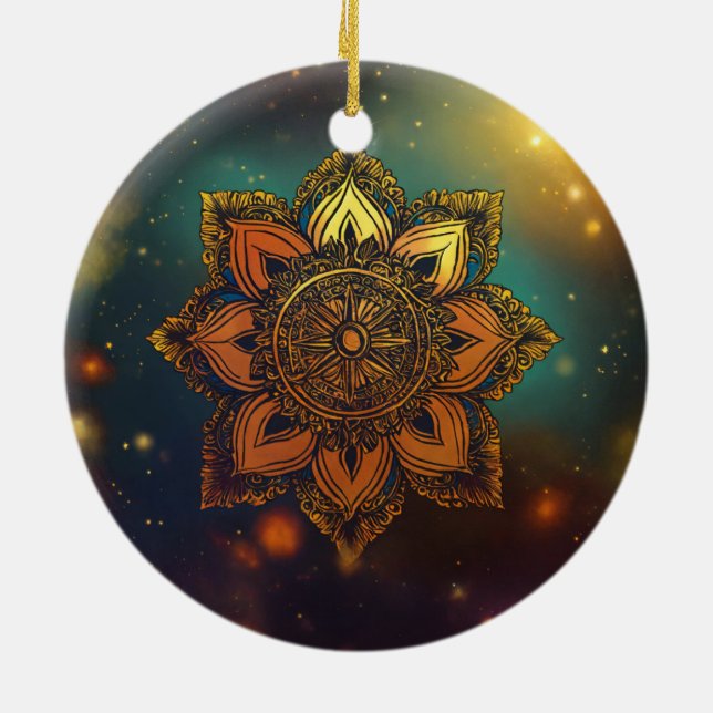 Wellbeing & Spiritual Harmony Ceramic Ornament (Back)