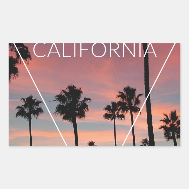 Wellcoda California Palm Beach Sun Spring Rectangular Sticker (Front)
