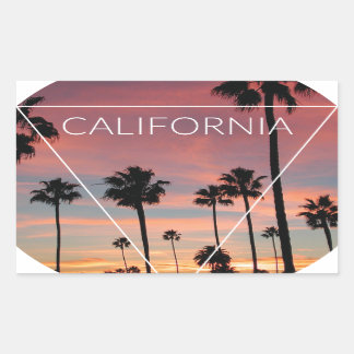 Wellcoda California Palm Beach Sun Spring Rectangular Sticker