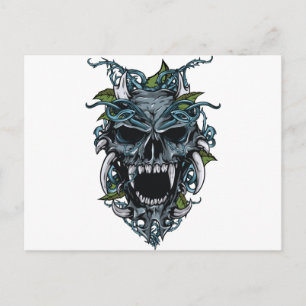 Wellcoda Evil Horror Skull Scary Mask Postcard