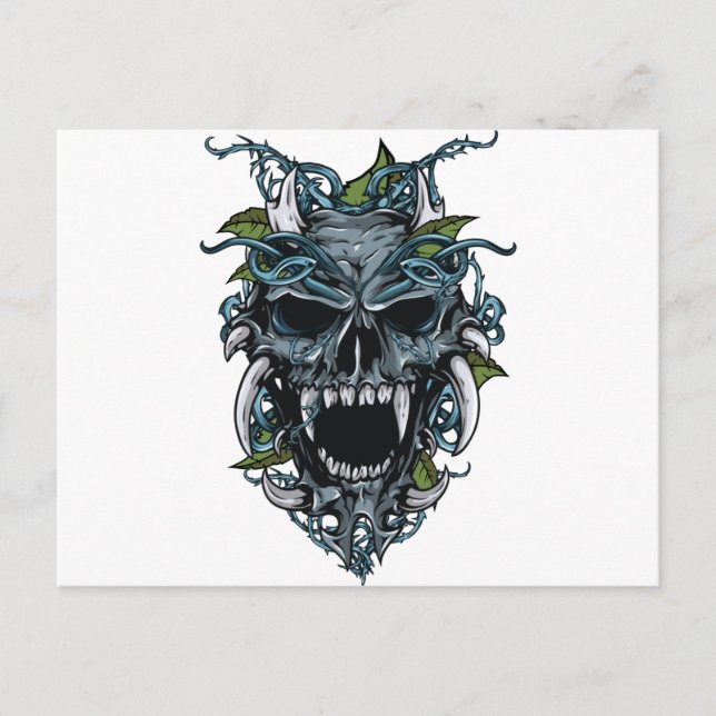 Wellcoda Evil Horror Skull Scary Mask Postcard (Front)