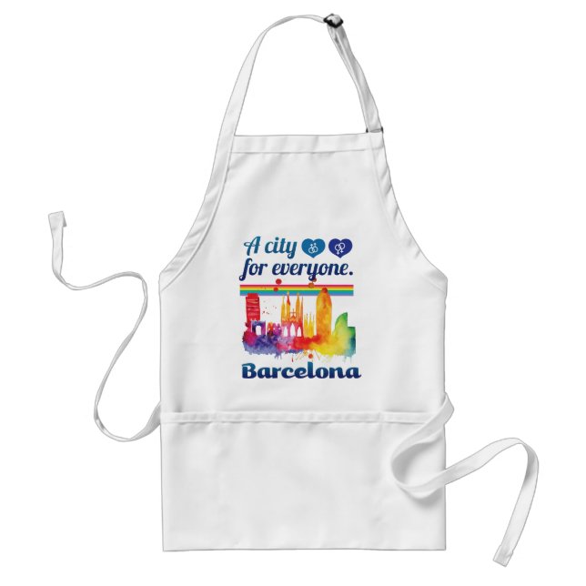 Wellcoda Friendly Barcelona Spain City Standard Apron (Front)