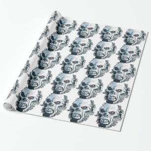 Wellcoda Gorilla Skull Head Monkey Face Wrapping Paper