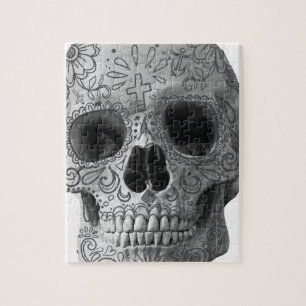 Wellcoda Human Candy Skull Death Head Jigsaw Puzzle
