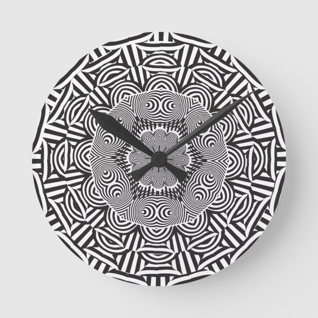Wellcoda Indian Style Illusion Optical Round Clock (Front)