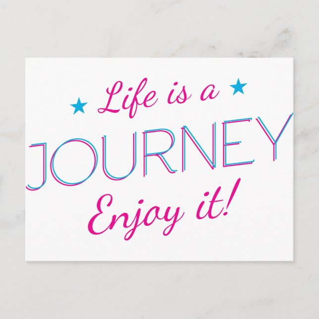 Wellcoda Life Is A Journey Fun Enjoy It Postcard (Front)
