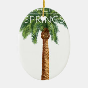 Wellcoda Palm Springs Holiday Summer Fun Ceramic Ornament