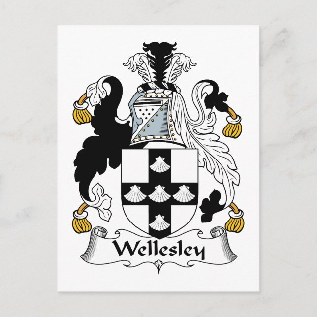 Wellesley Family Crest Postcard (Front)