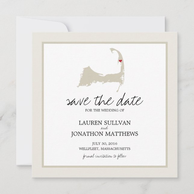 Wellfleet Cape Cod Wedding Save the Date (Front)