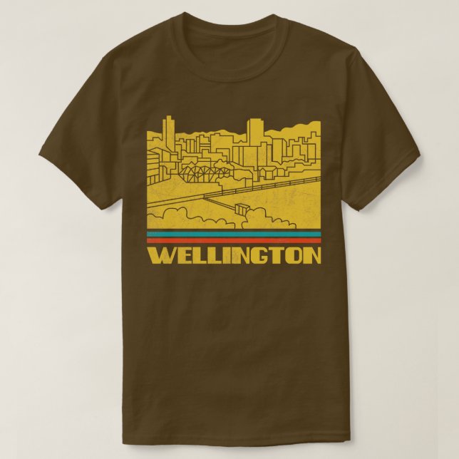 Wellington City New Zealand Gift Silhouette Skylin T-Shirt (Design Front)