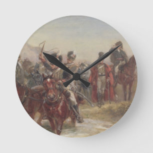 Wellington in Spain (oil on panel) (pair of 124470 Round Clock