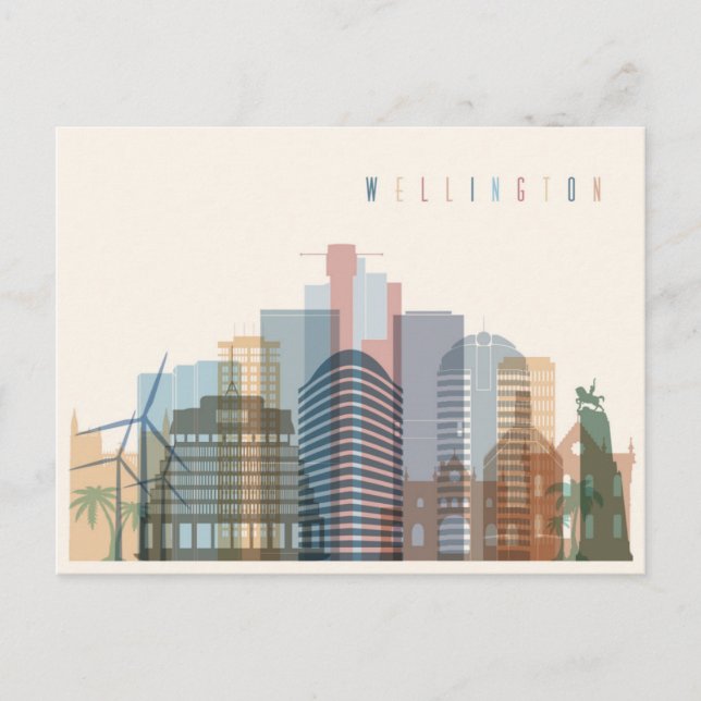 Wellington, New Zealand | City Skyline Postcard (Front)