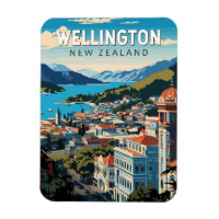 Wellington New Zealand Travel Art Vintage