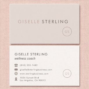 Wellness Coach Blush Pink Minimalist Luxury Business Card