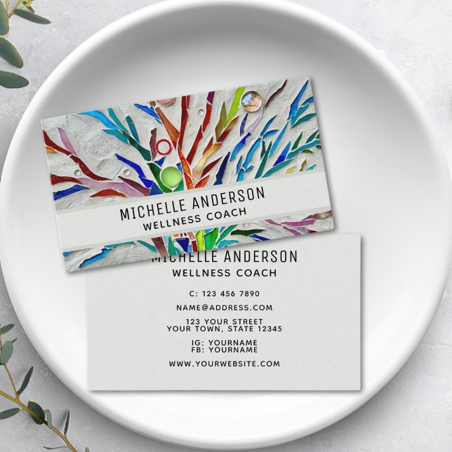 Wellness Coach Colourful Business Card (Creator Uploaded)
