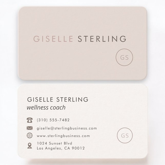 Wellness Coach Feminine Professional  Business Card (Creator Uploaded)