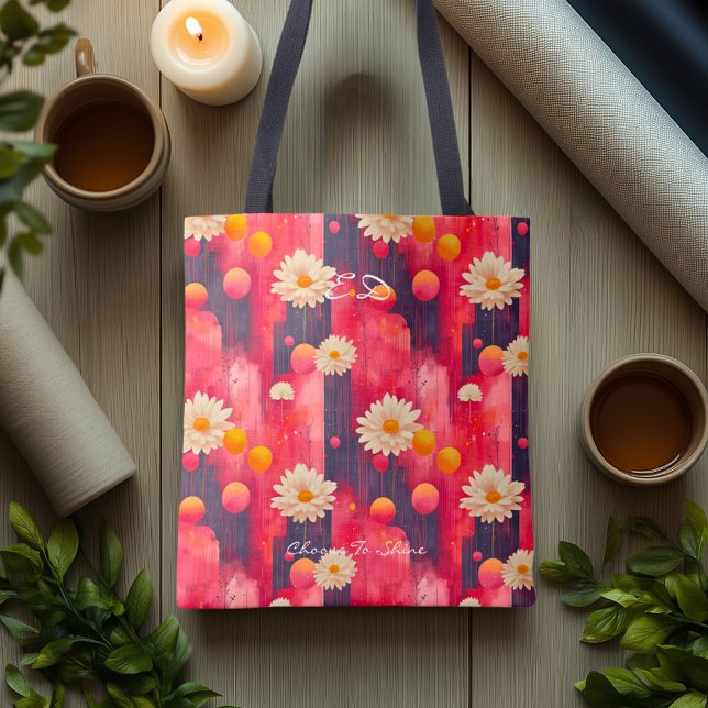 Wellness Inspired Floral Daisy Personalised Tote Bag (Creator Uploaded)