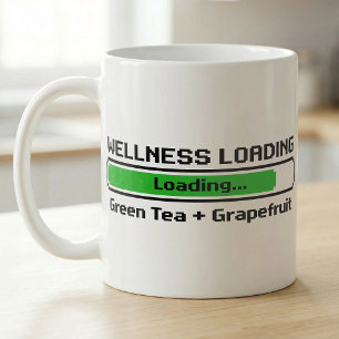 Wellness Loading Green Tea Grapefruit Pixel Coffee Mug