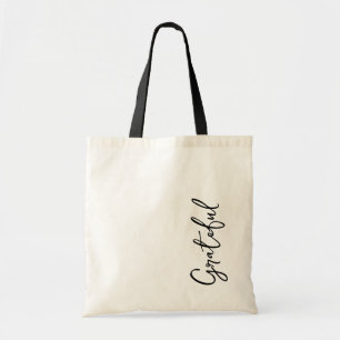 Wellness Retreat Tote Bag Grateful Script Black