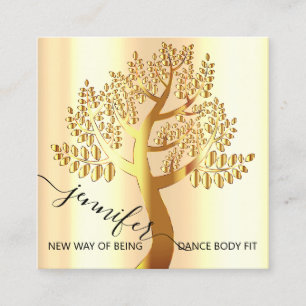 Wellness SPA Couch Tree Of Live Gold QR Code Square Business Card
