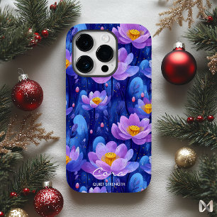Wellness Style Lotus Blossom - Deep Blue & Purple Case-Mate iPhone 14 Pro Case